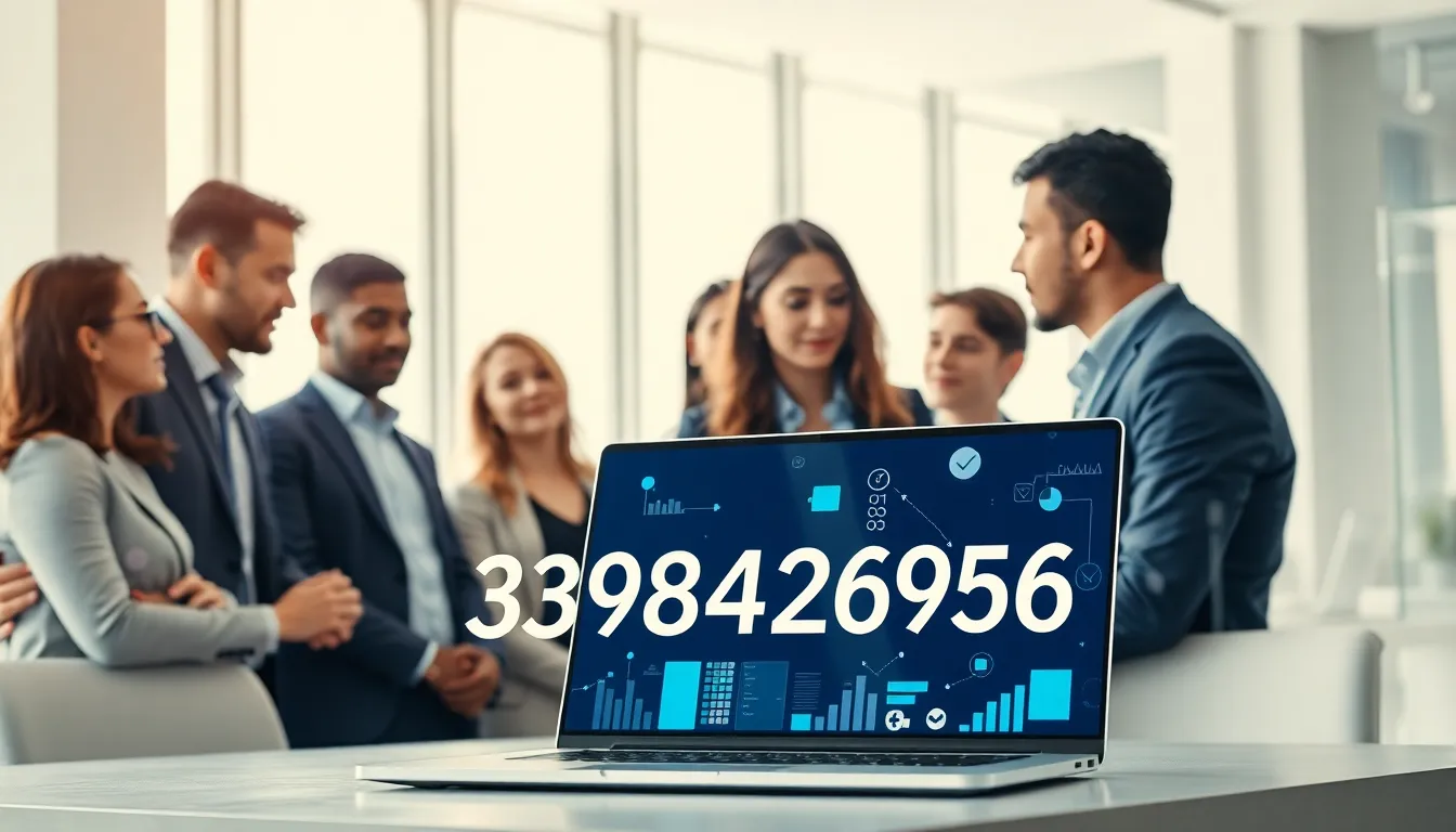 diverse team analyzing data in a modern office setting.