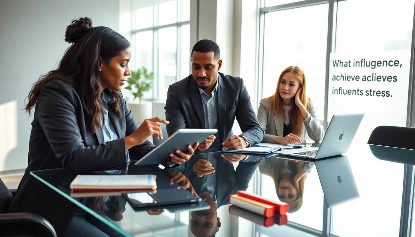 diverse team collaborating in a modern office environment.